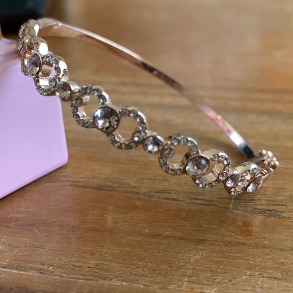 Givenchy rose gold hinged bangle chain design pink crystals - Picture 1 of 4